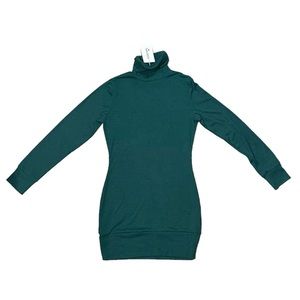 NWT Turtleneck, Green Mini Dress Size Small Holiday Party Dress